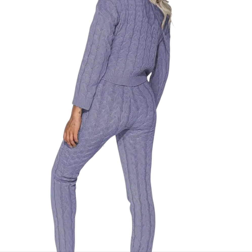 NEW Women's 2-Piece Knitted Loungewear Set Size Medium M